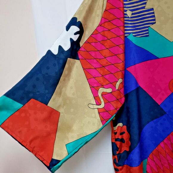 Women's VTG Jaymee Papell Multicolor 3/4 Sleeve Midi Summer Dress Sz 12 NWOT - Picture 3 of 9